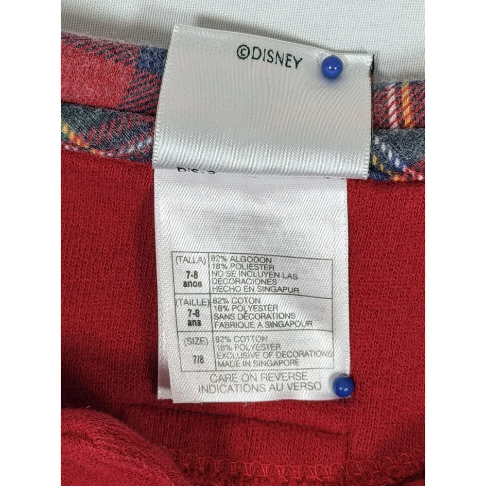 The Disney Store Polo Shirt Kids 7-8 Red Winnie The Pooh Piglet Plaid Collar